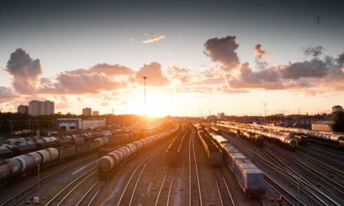 train station during golden hour